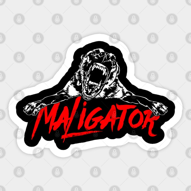 Funny Belgian Malinois Maligator dog portrait Sticker by wilsigns